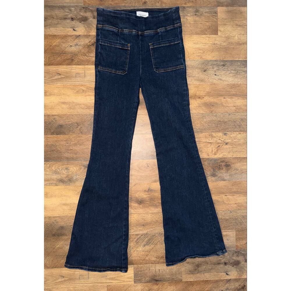 Frame women’s Bardot jetset flare blue jeans